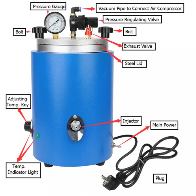 5.5LB Tank Wax Injector For Jewellery 500W Manual Control 1