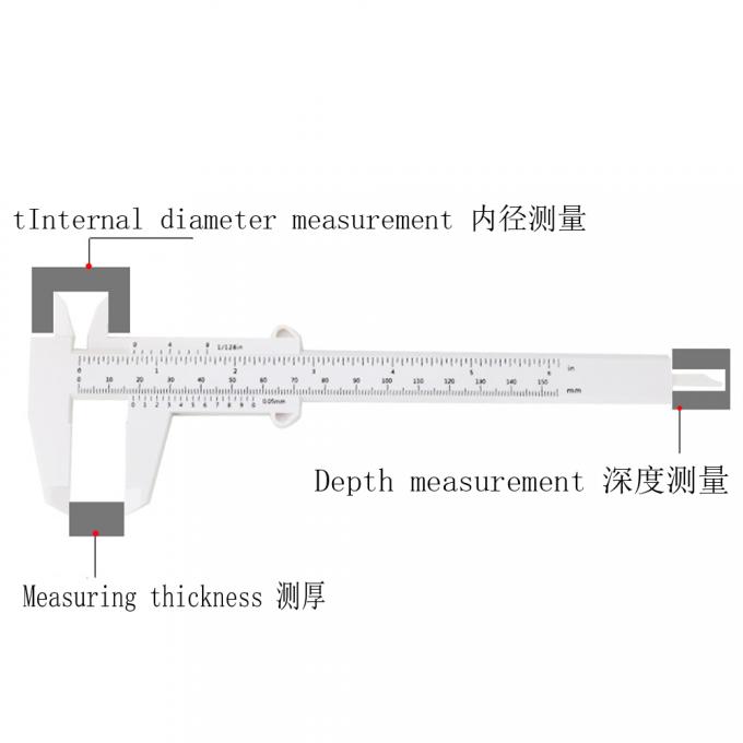 0-150mm Measuring Ruler Double Foot Plastic Vernier Caliper 3